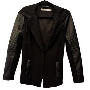 1005 EUC Hooded Single-Button Moto Blazer